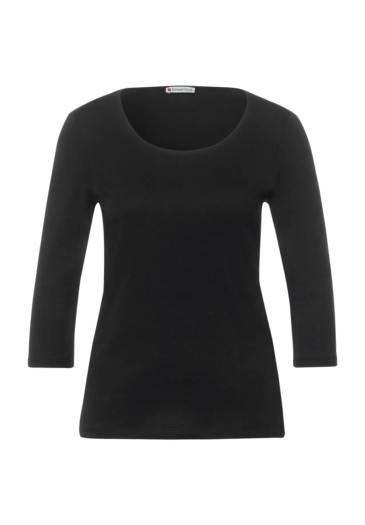 Klassisches 3/4-Arm-Shirt mit U-Ausschnitt