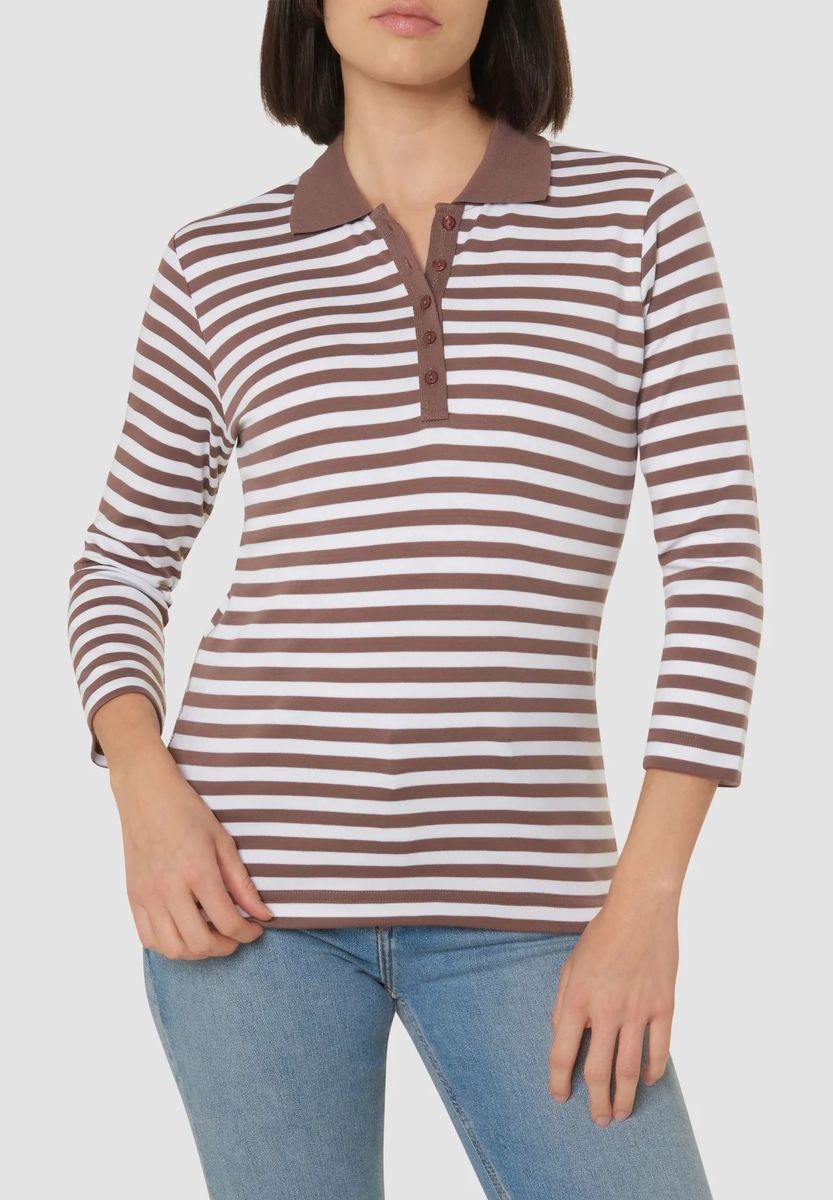 Gestreiftes Pima-Baumwolle Poloshirt