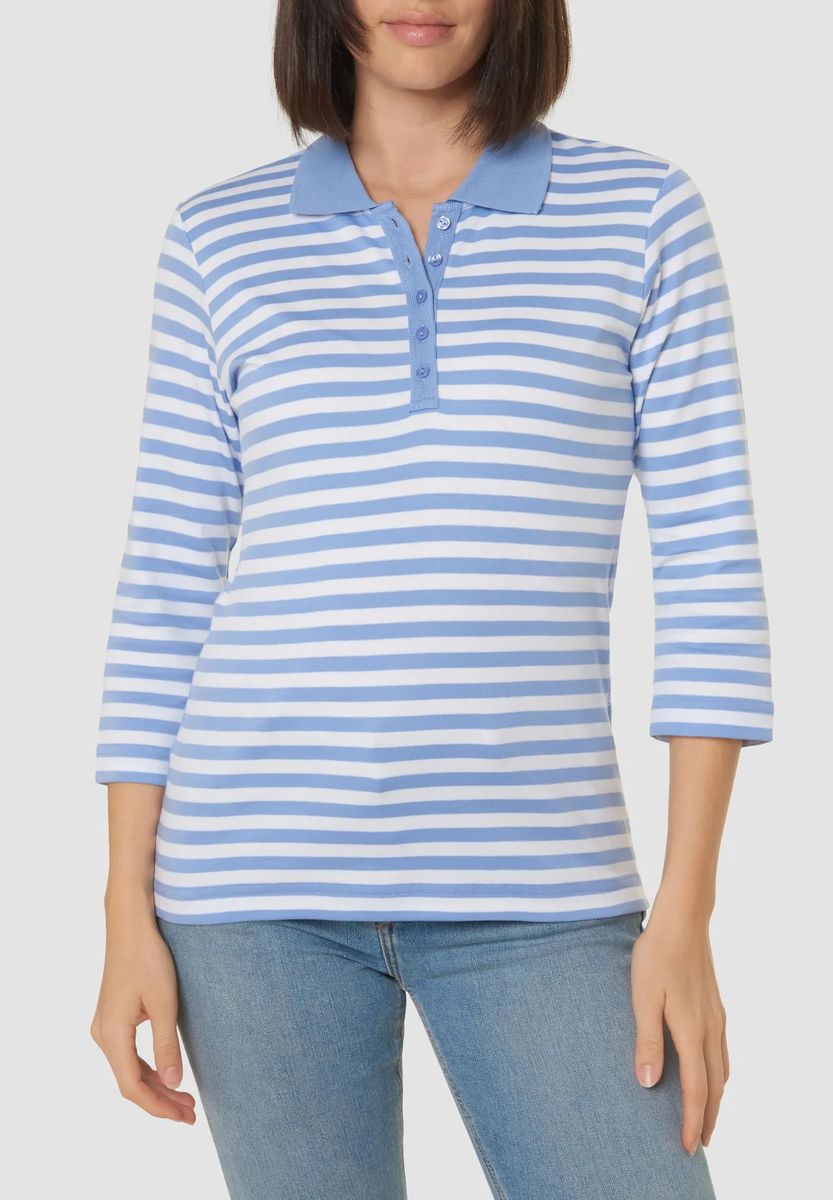 Gestreiftes Poloshirt aus Pima-Baumwolle