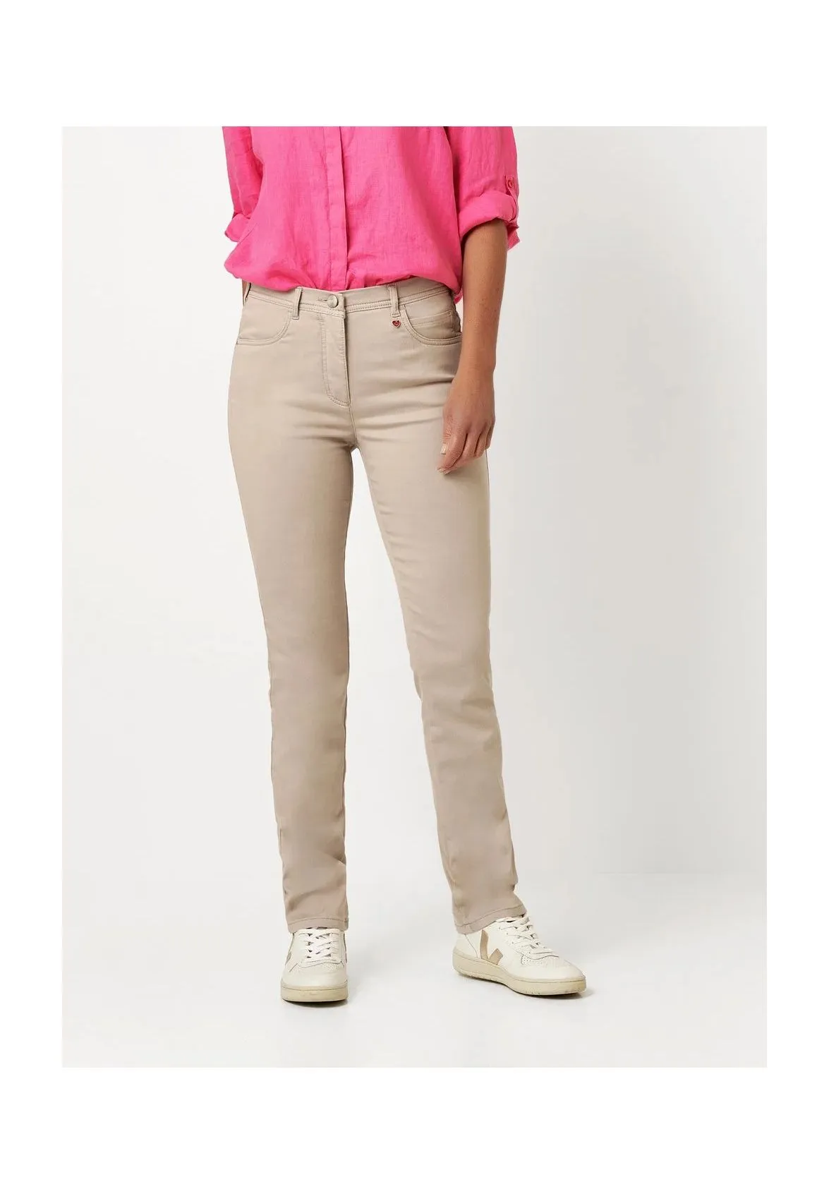 Hochgeschnittene Slim-Fit Stretchhose