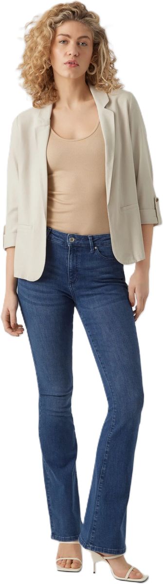 Leinen-Blazer mit 3/4-Arm