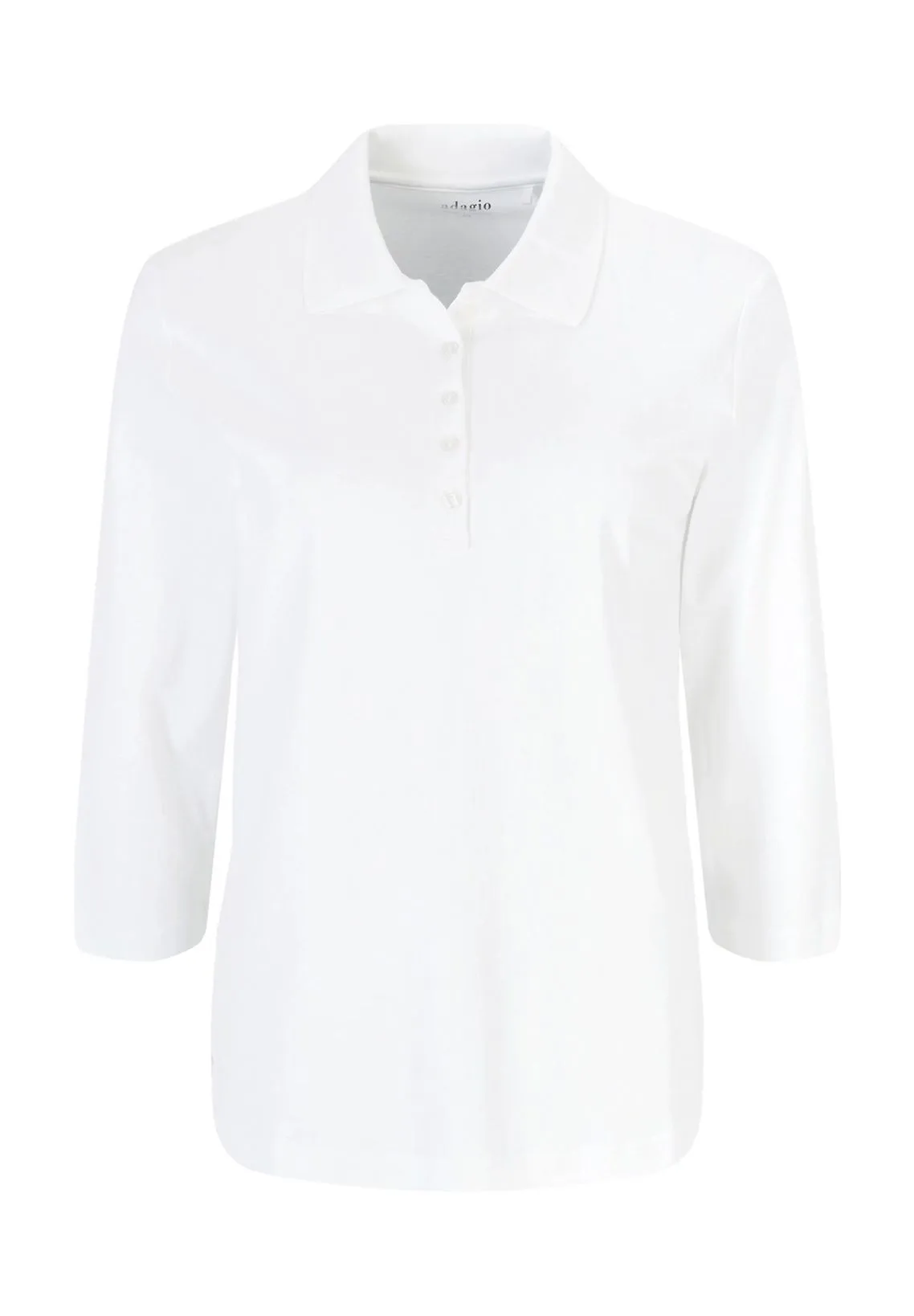 Klassisches Baumwoll-Poloshirt mit Dreiviertelarm