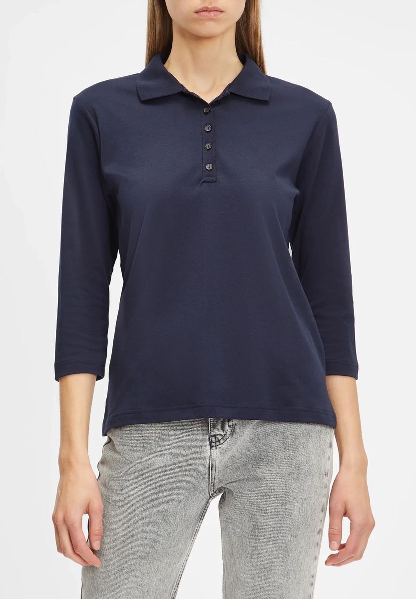 Klassisches Poloshirt mit 3/4-Ärmeln
