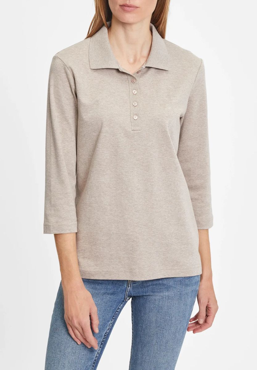 Poloshirt aus Baumwolle mit 3/4-Ärmeln