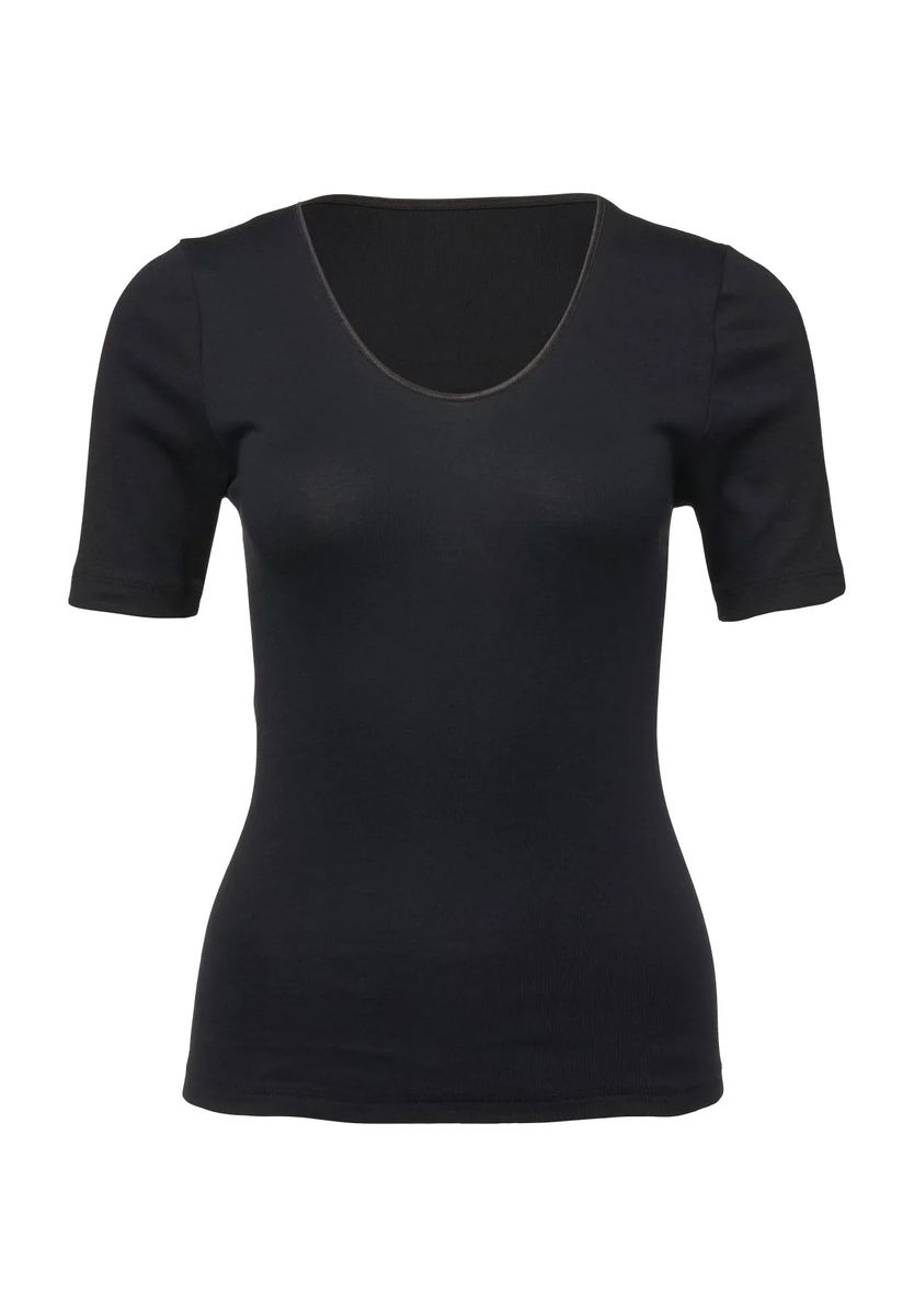 Figurbetontes T-Shirt mit U-Ausschnitt