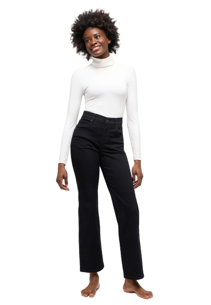 High-Waist-Jeans mit geradem Bein