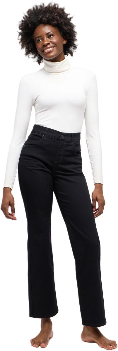 High-Waist-Jeans mit geradem Bein