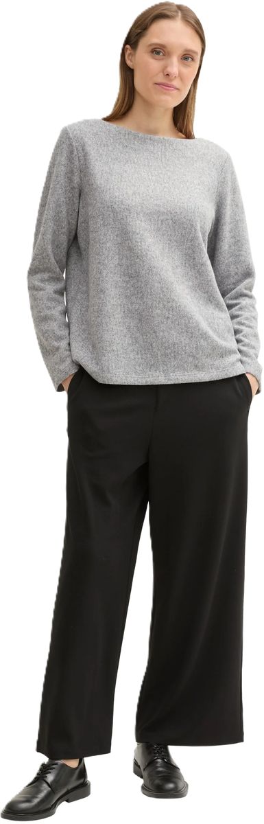 Ripp-Sweatshirt mit Soft-Touch und Schlitzen