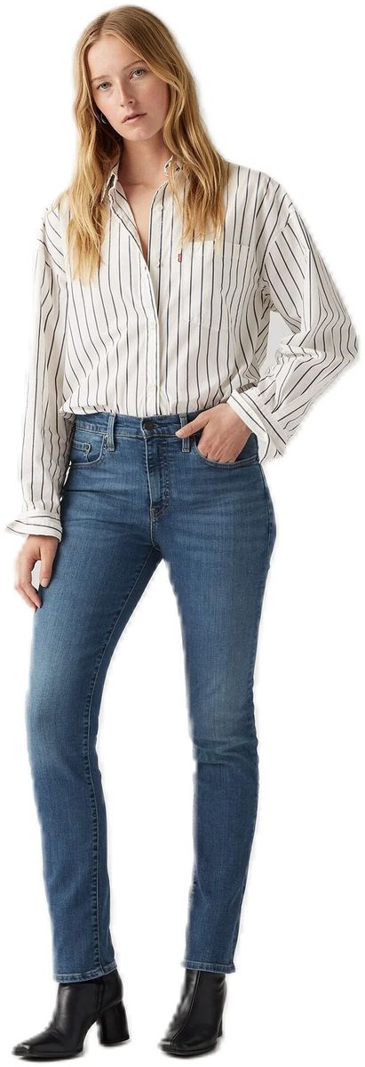 Gerade Jeans mit hohem Bund