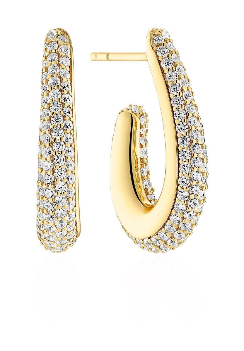 Elegante Tropfenförmige Pavé Creolen