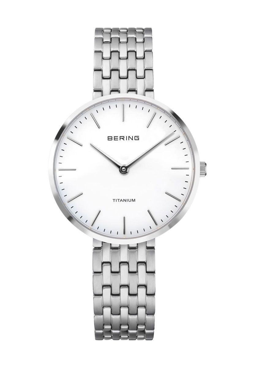 Minimalistische Armbanduhr mit Gliederarmband