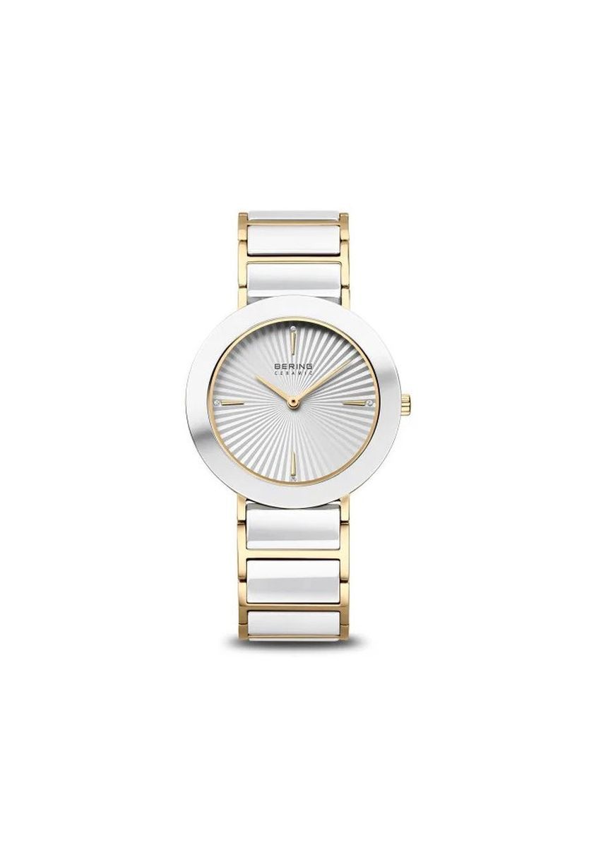 Elegante Bicolor-Uhr mit Keramik