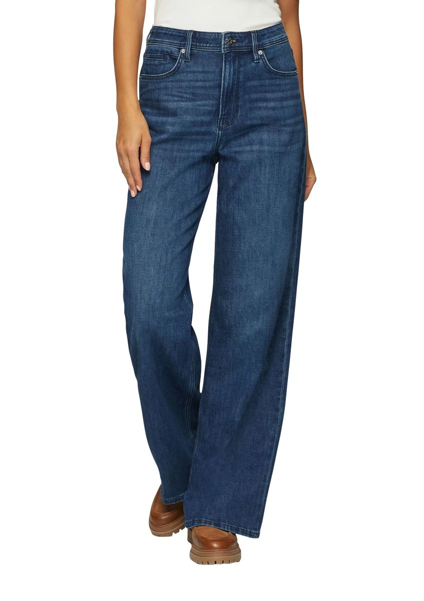 High-Waist-Jeans mit weitem Bein