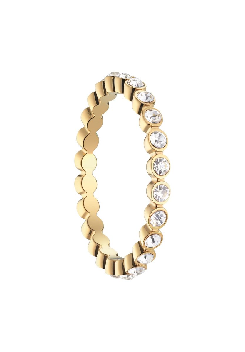 Kristallbesetzter Eternity-Ring mit Wellenrand