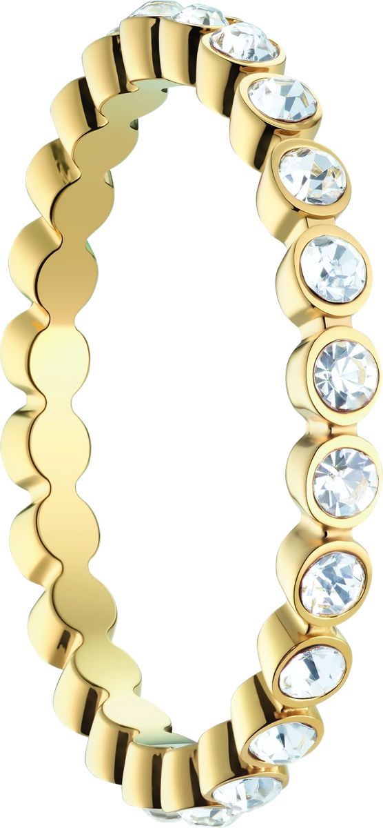 Kristallbesetzter Eternity-Ring mit Wellenrand