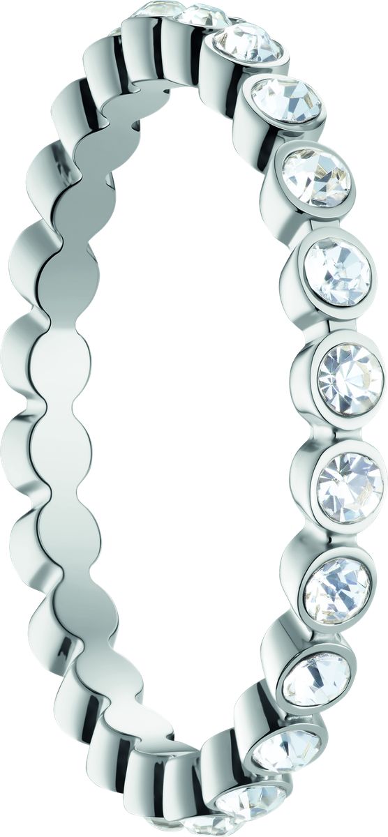 Kristallbesetzter Eternity-Ring mit Wellenrand