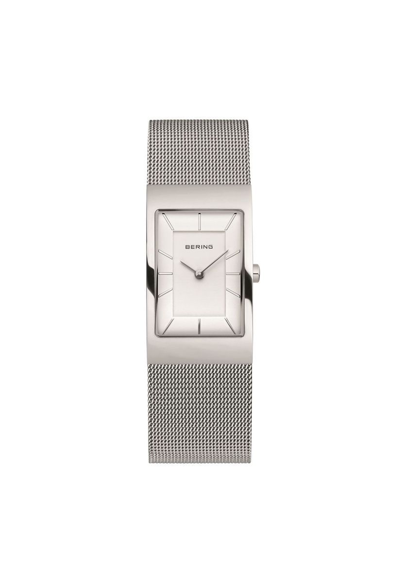 Minimalistische rechteckige Milanaise-Armbanduhr