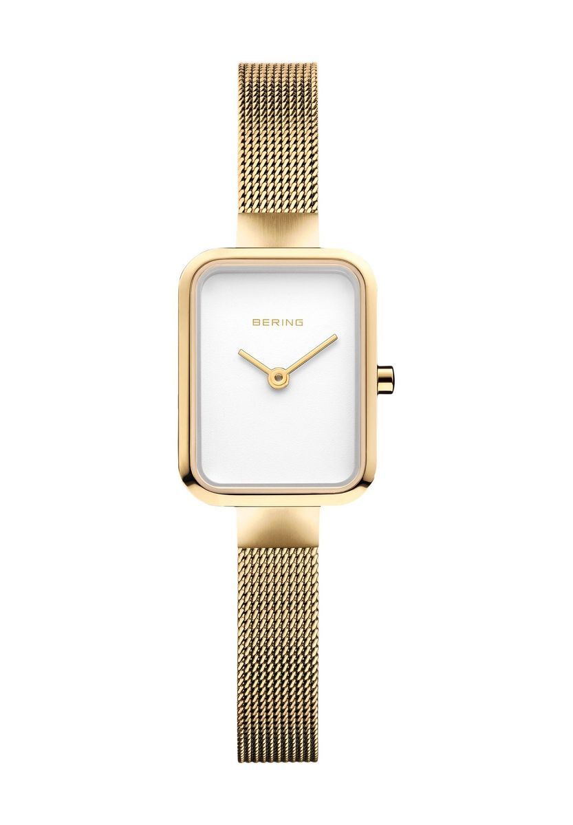 Elegante minimalistische rechteckige Mesh-Uhr