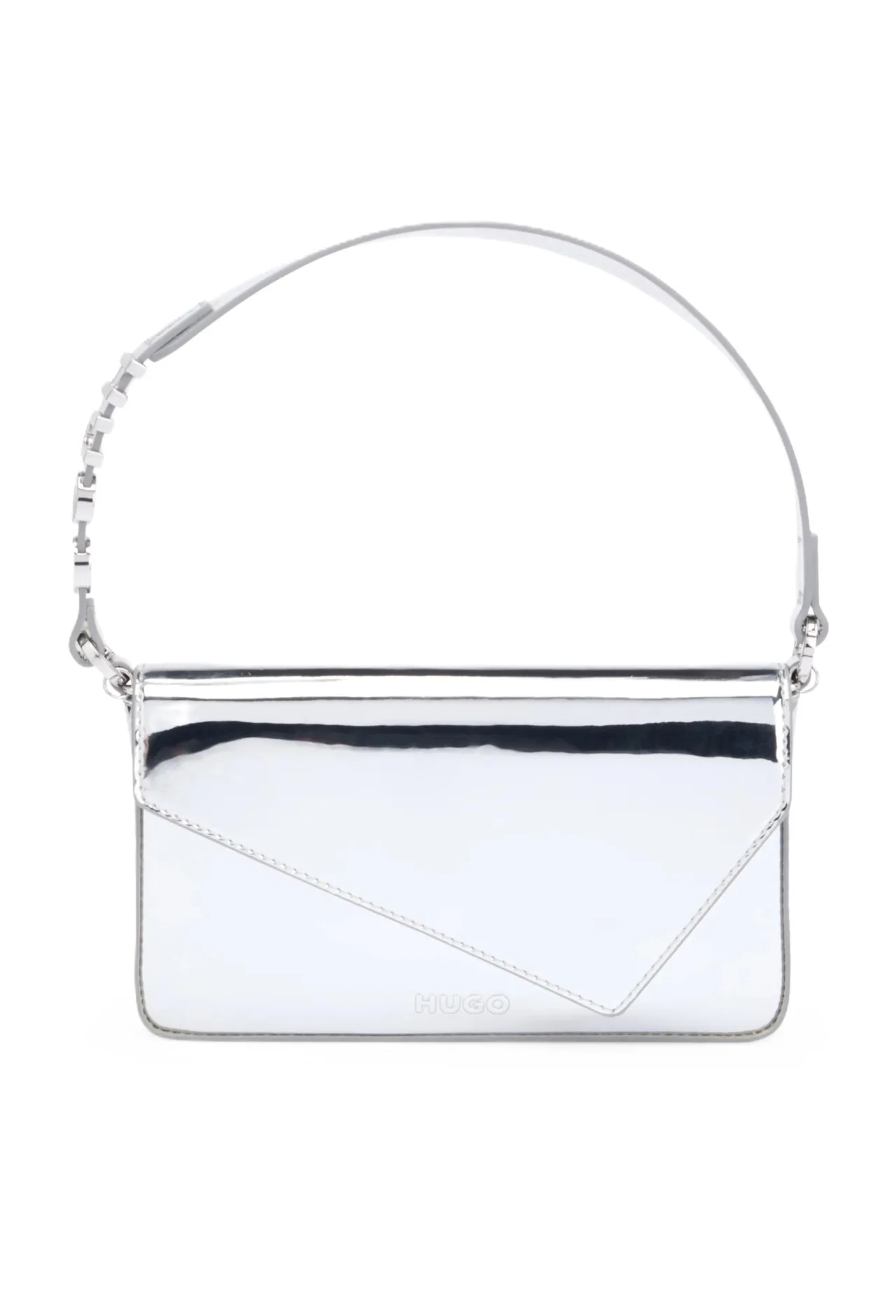 Silberne Clutch in Umschlagform
