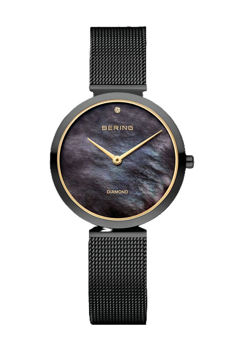 Elegante Mesh-Uhr mit strukturiertem Zifferblatt