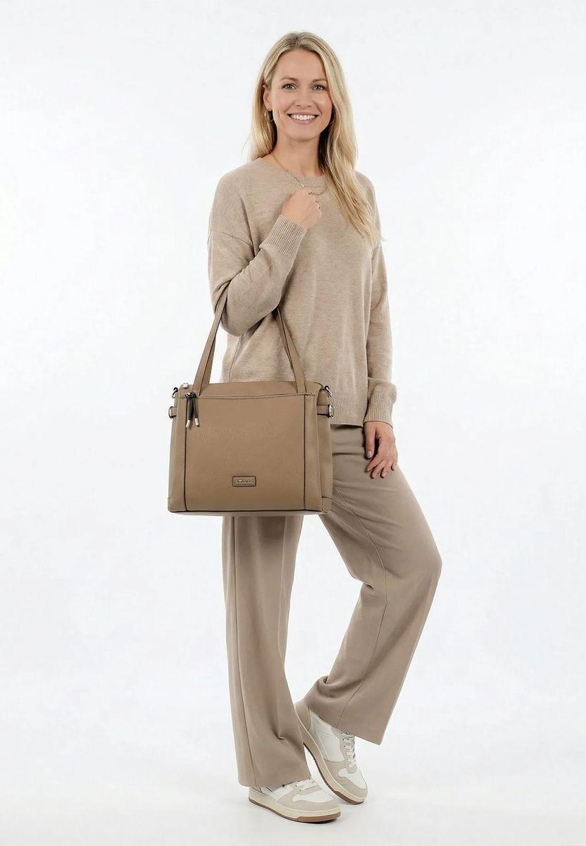 Strukturierte Shopper-Tasche aus Kunstleder