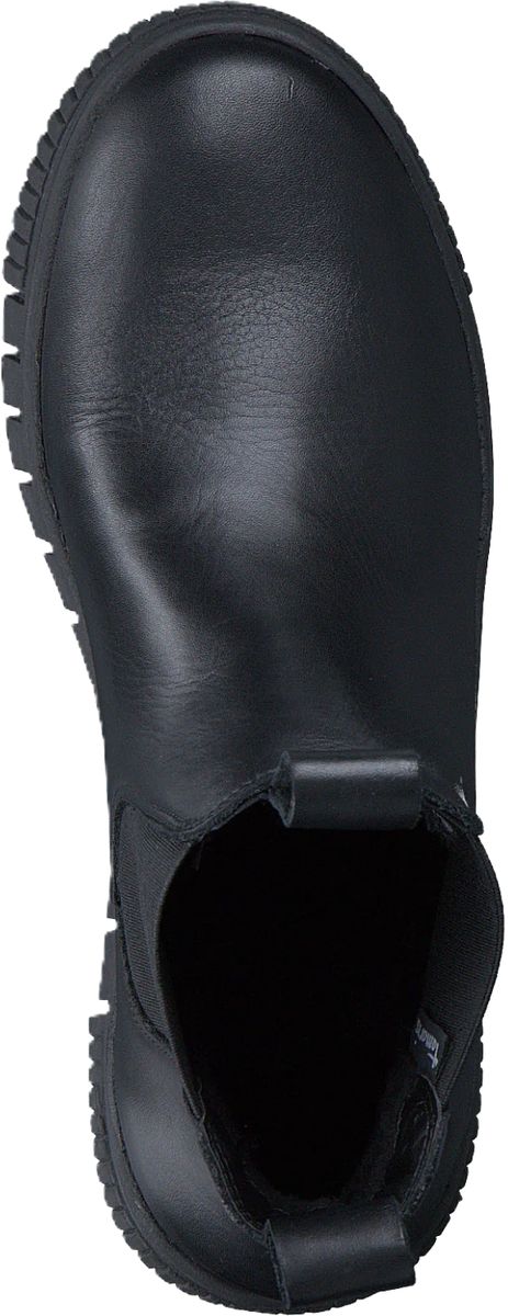 Minimalistische Leder-Chelsea-Boots mit Plateausohle
