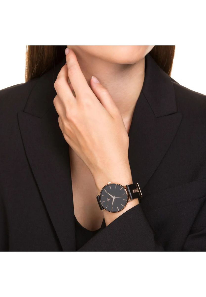 Elegante minimalistische Leder-Armbanduhr