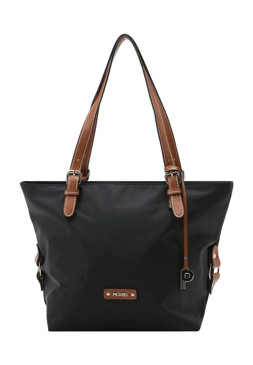 Klassischer Nylon-Shopper mit Lederdetails