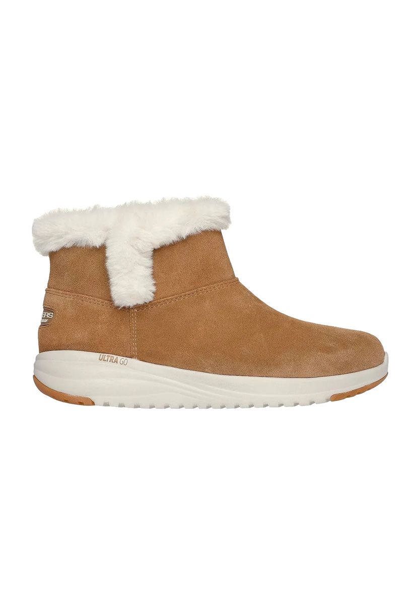 Gefütterte Veloursleder-Stiefeletten mit Webpelz