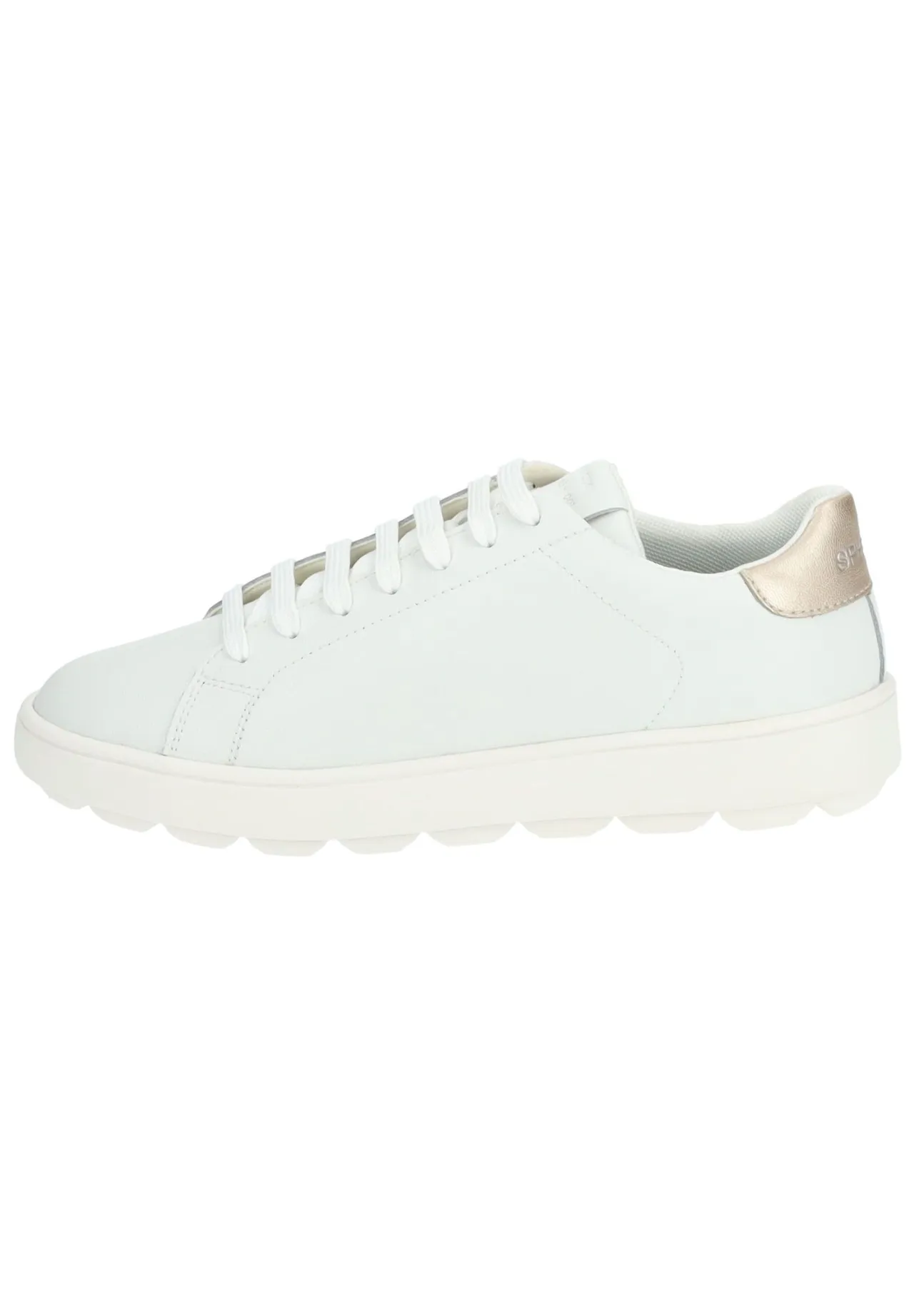 Minimalistische Leder-Sneaker mit Metallic-Ferse
