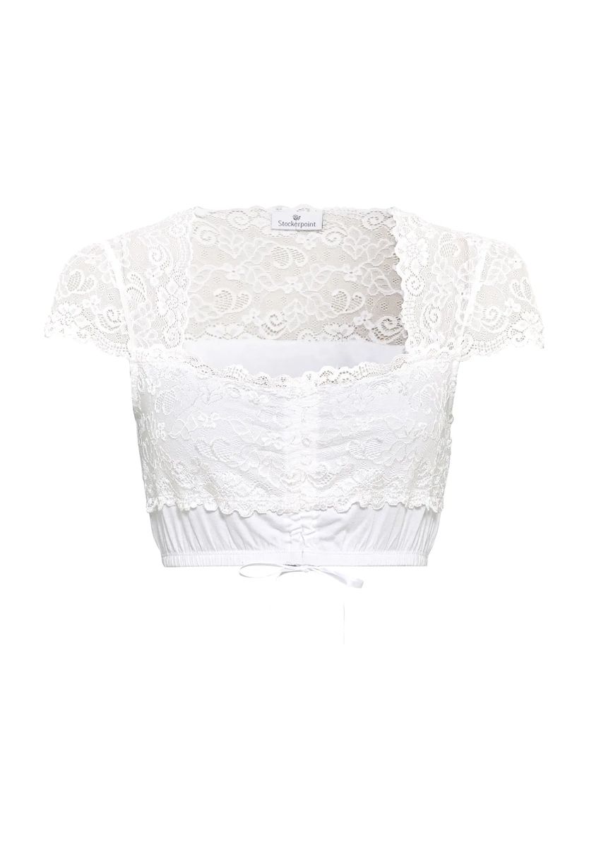 Filigrane Dirndlbluse mit Herz-Ausschnitt