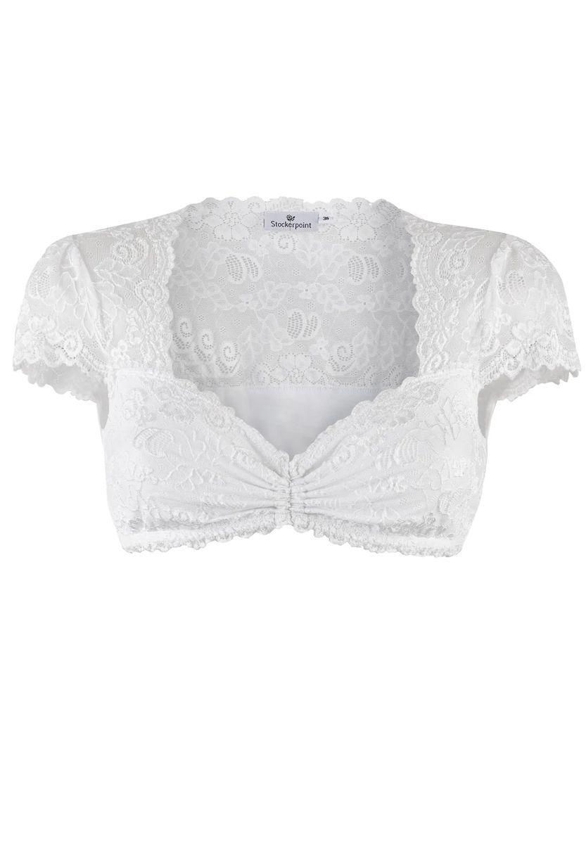Filigrane Dirndlbluse mit Herz-Ausschnitt