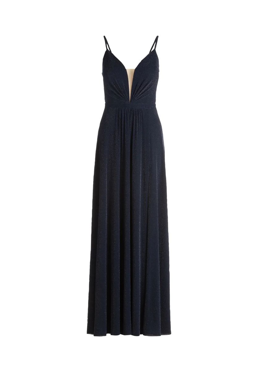 Schimmerndes Abendkleid mit V-Ausschnitt