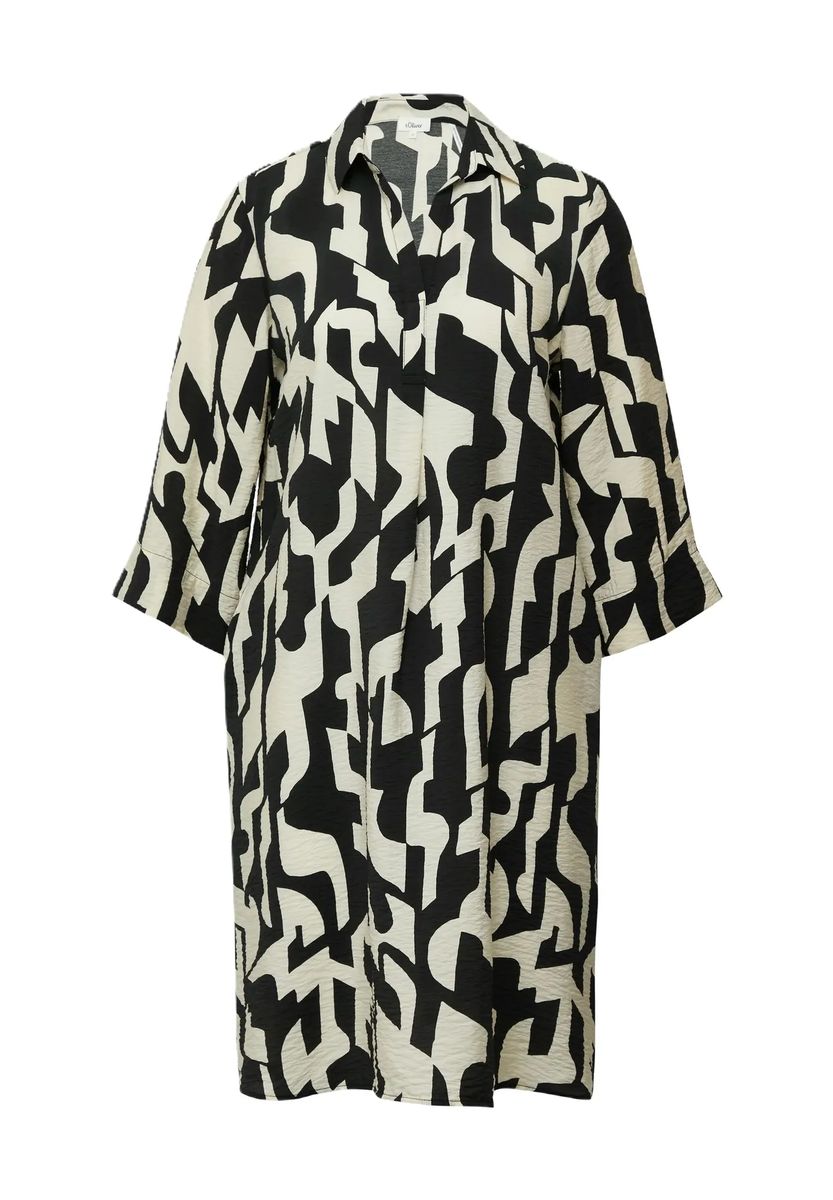 Hemdblusenkleid mit abstraktem Muster