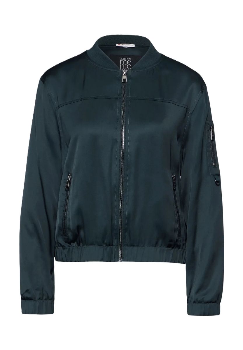 Satin-Blouson mit Reißverschlusstaschen