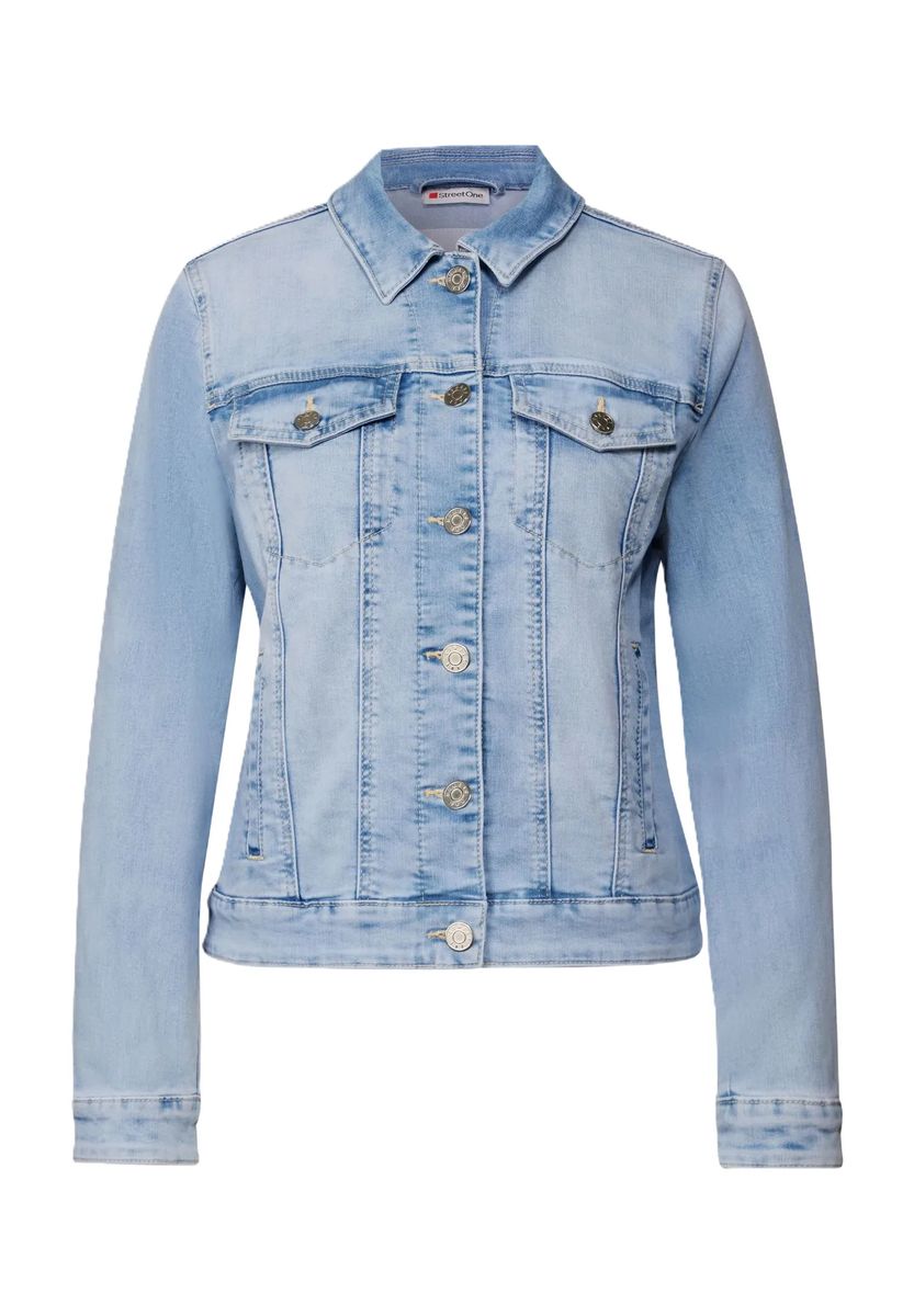 Klassische Jeansjacke im Bleached-Look