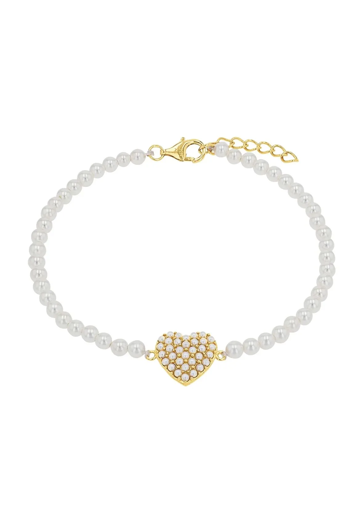 Perlenarmband mit Herzanhänger