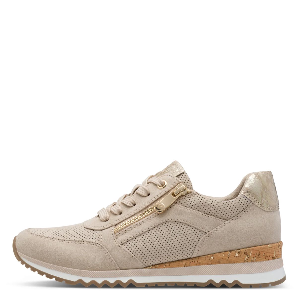 Keilsneaker mit Reißverschluss und Perforation