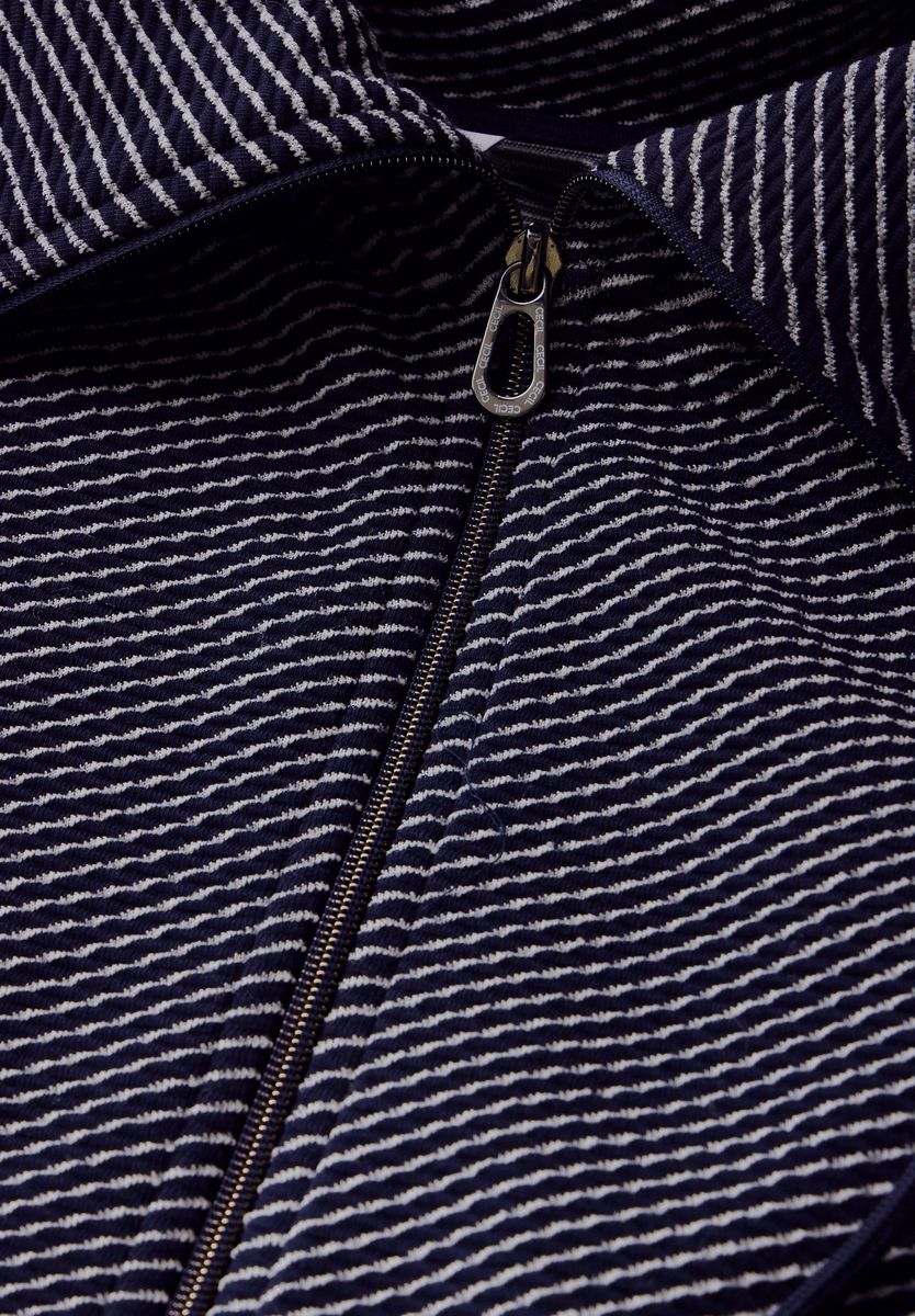 Strukturierte Ottoman-Jacke mit Reißverschluss