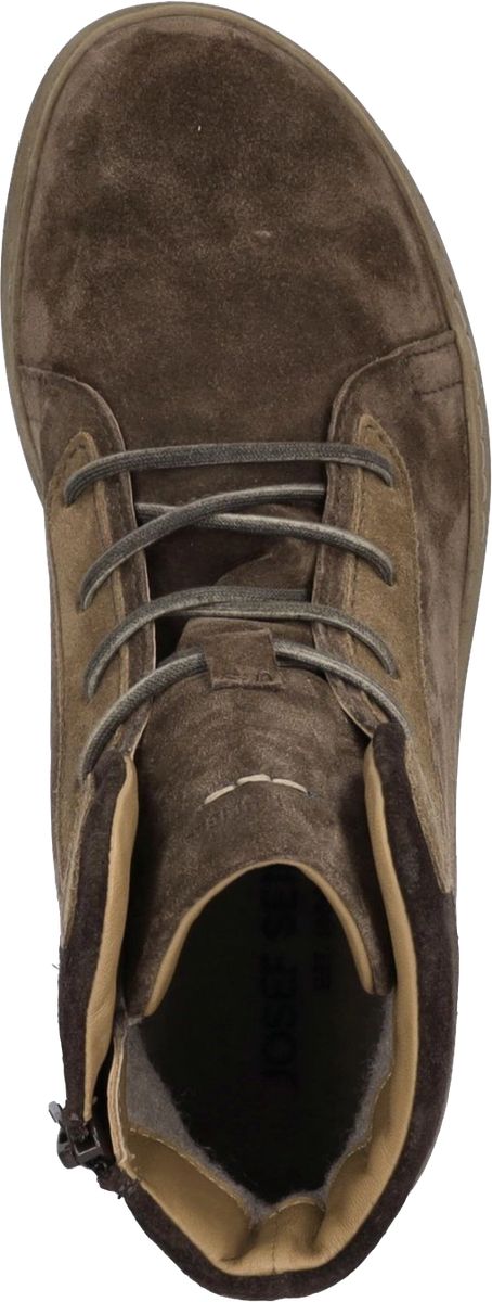 Mehrfarbige Schnürstiefeletten aus Veloursleder