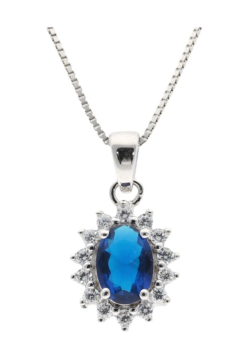 Elegante Halskette mit blauem Anhänger