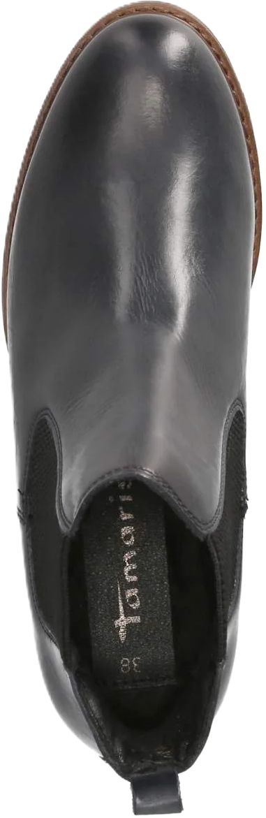 Leder Chelsea-Boots mit Blockabsatz