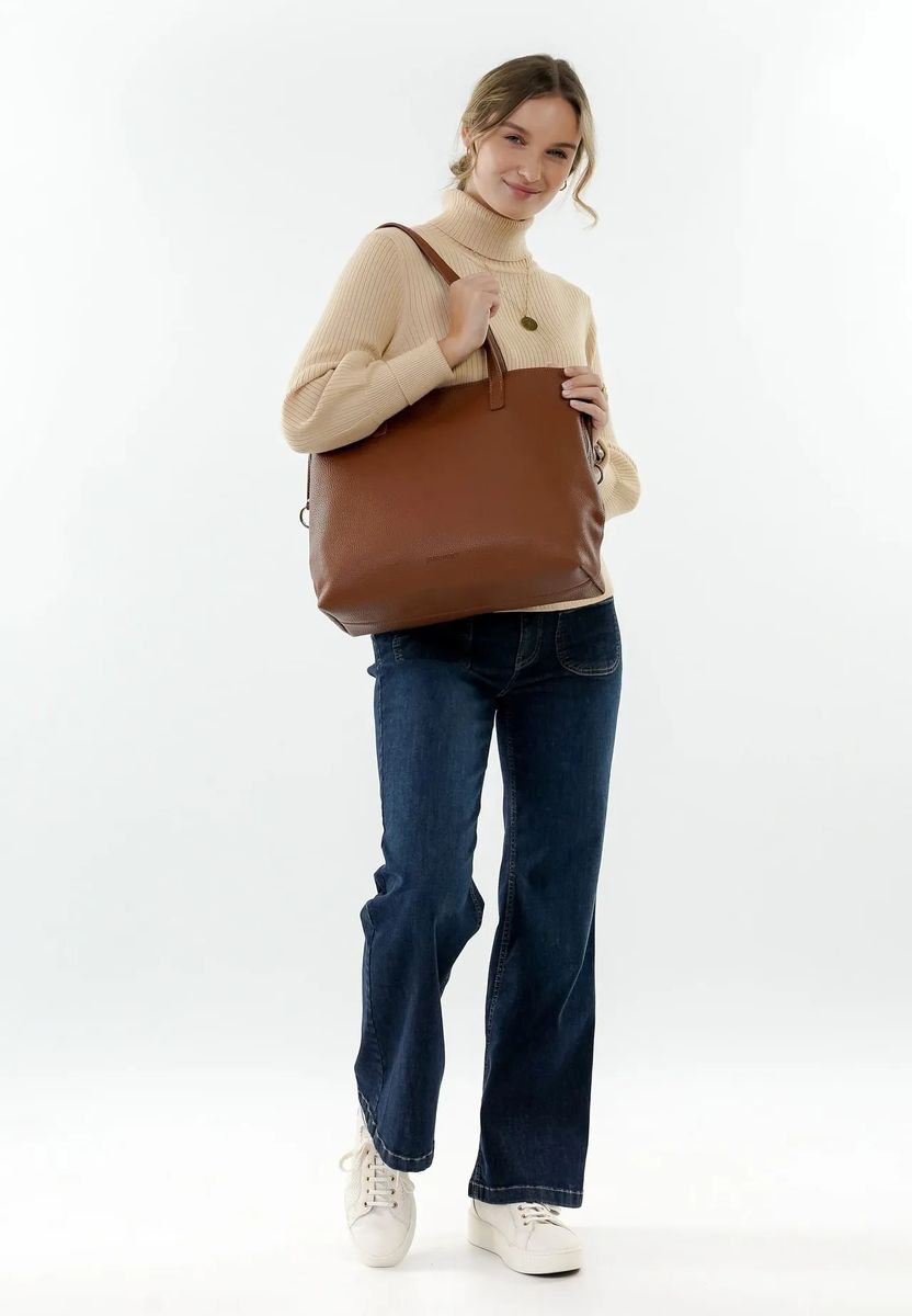 Shopper aus strukturiertem Kunstleder