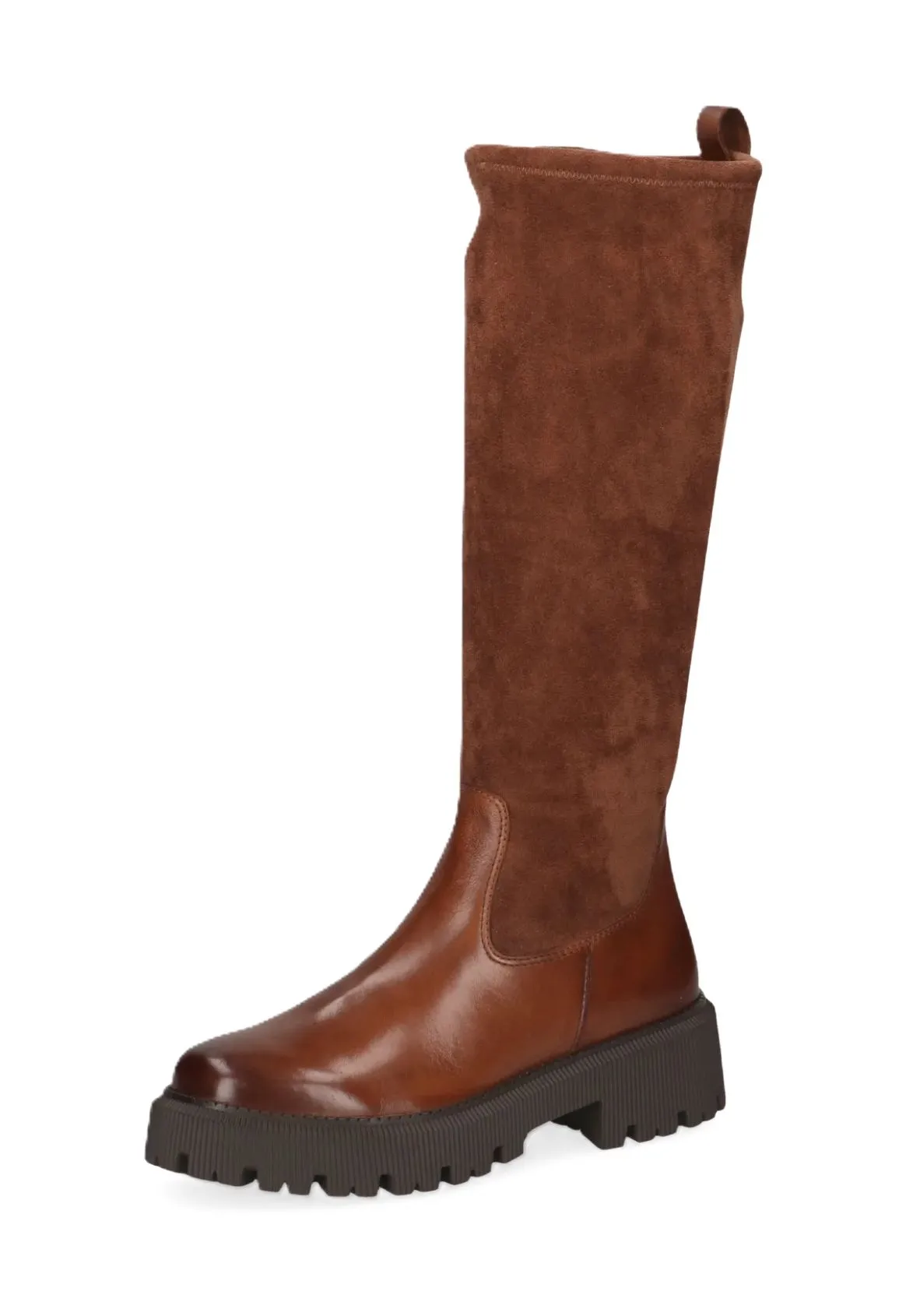 Chunky Stiefel im Materialmix