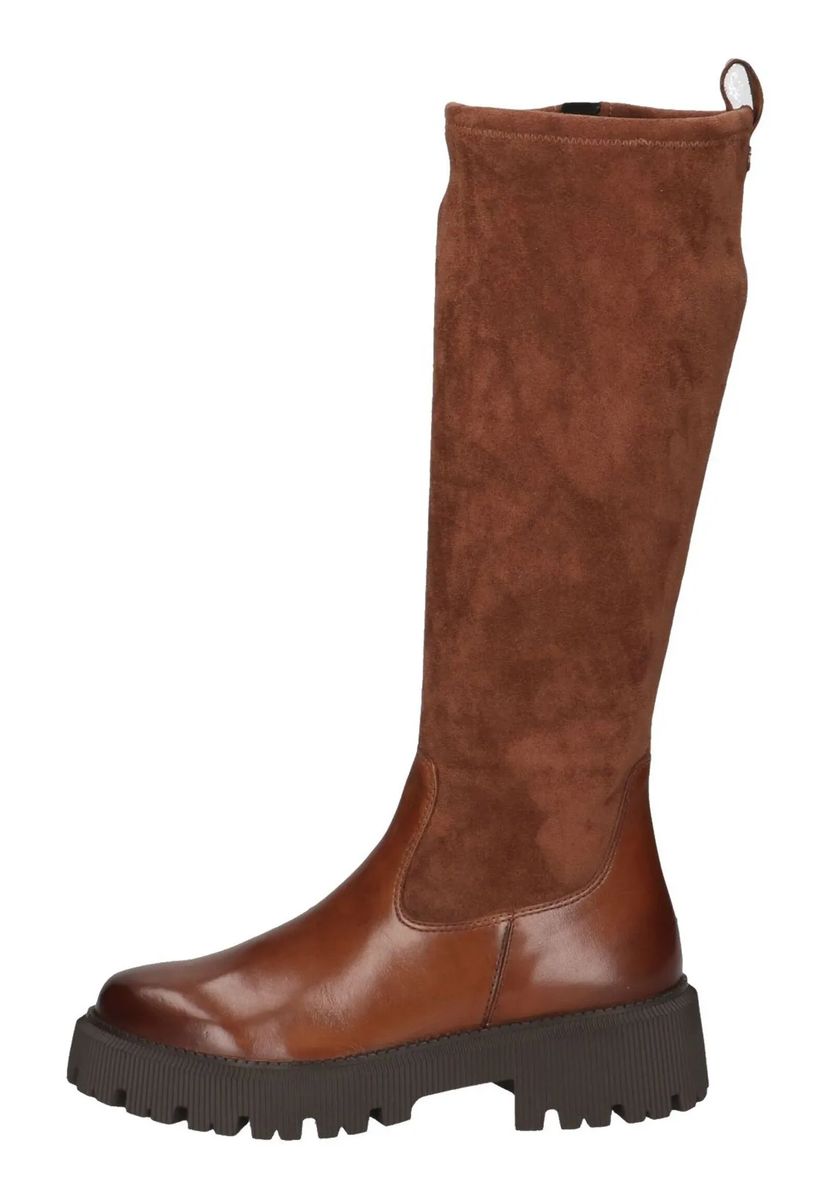 Chunky Stiefel im Materialmix