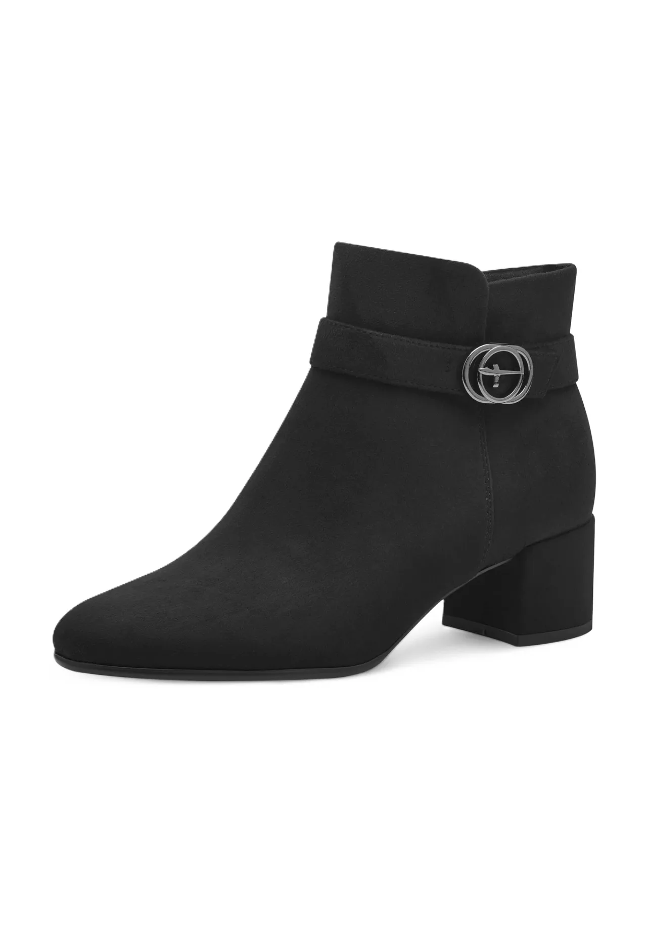 Stiefeletten in Wildleder-Optik mit Schnalle
