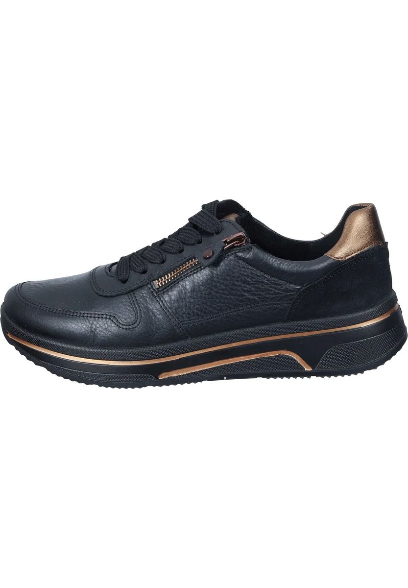 Plateau-Leder-Sneaker mit Metallic-Akzenten