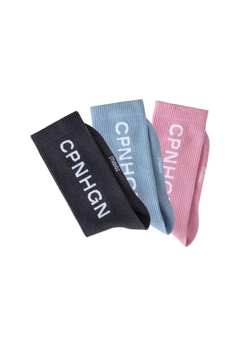 Gerippte Crew-Socken mit Logo