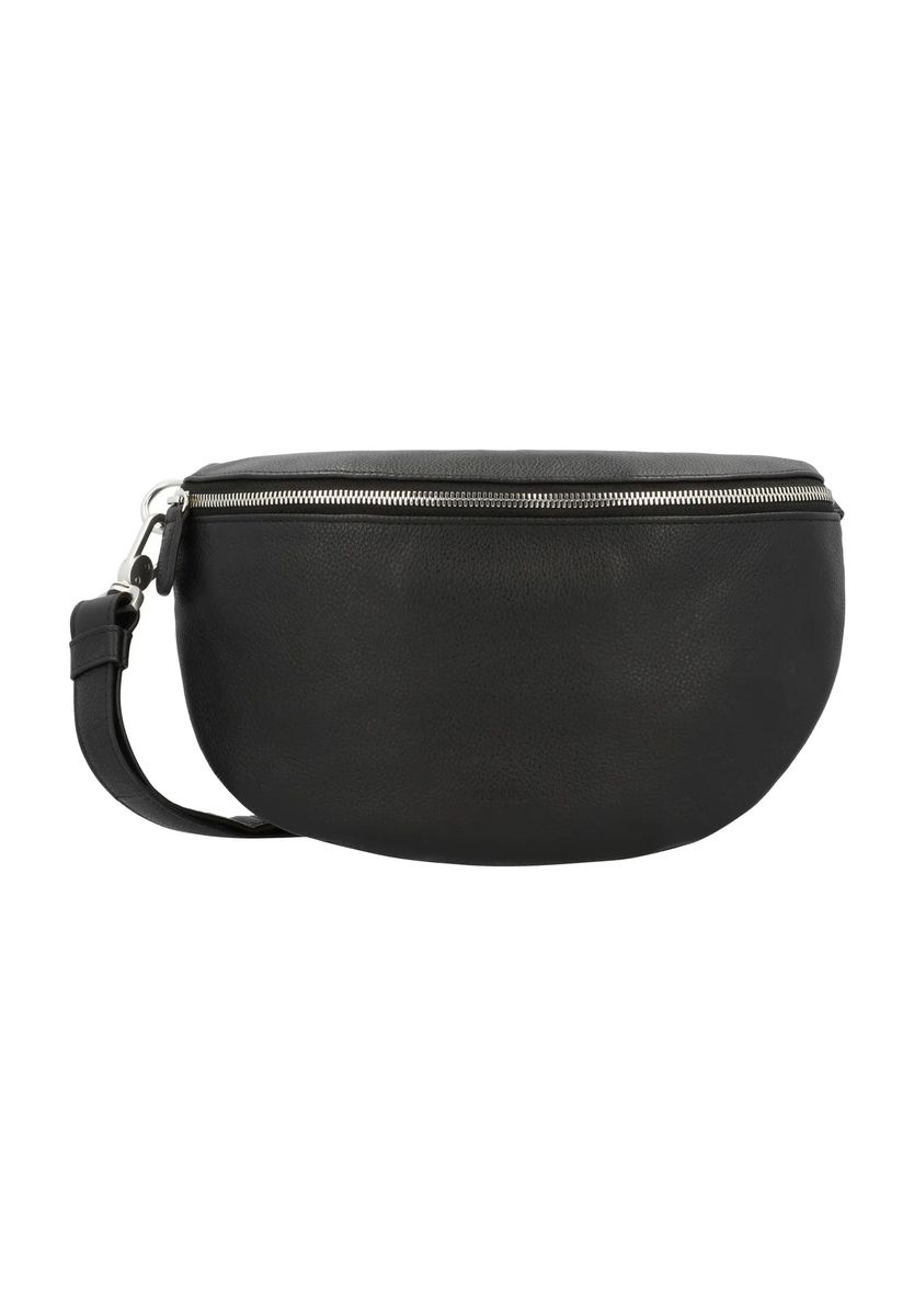 Halbmondförmige Gürteltasche aus genarbtem Leder