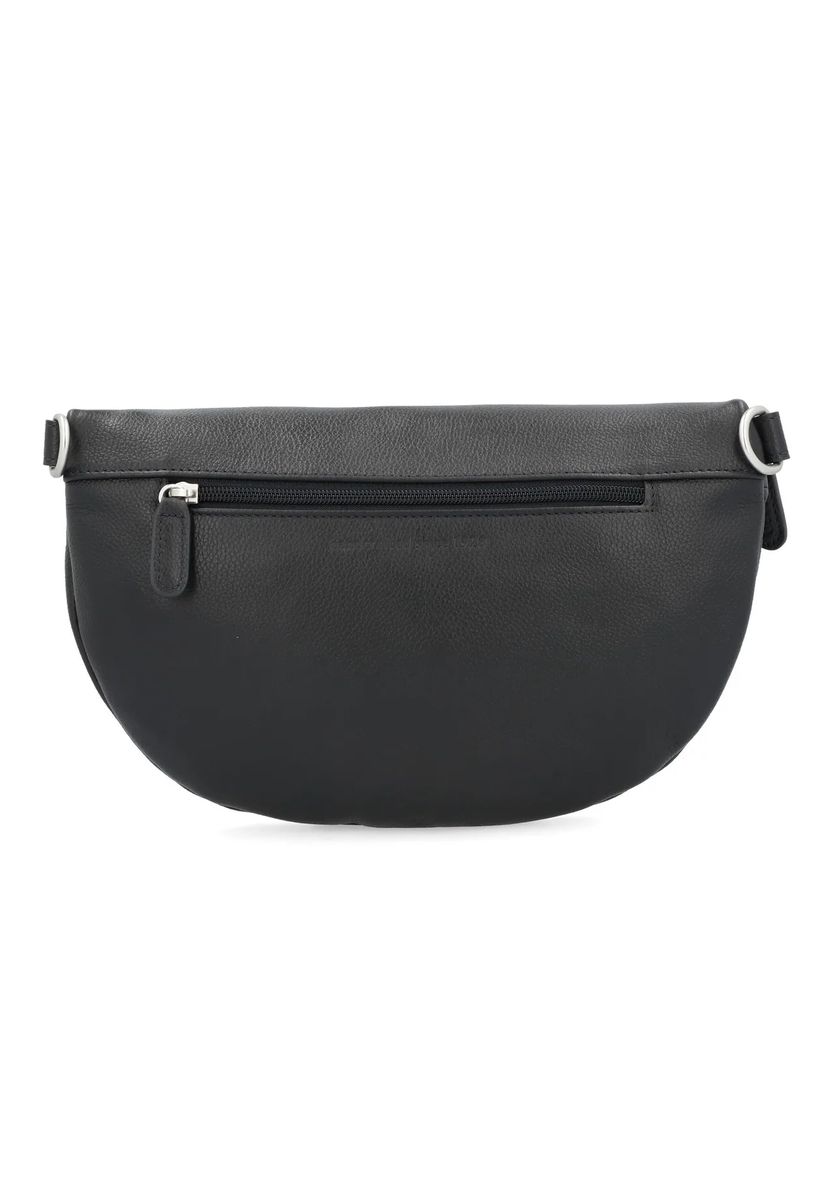 Halbmondförmige Gürteltasche aus genarbtem Leder